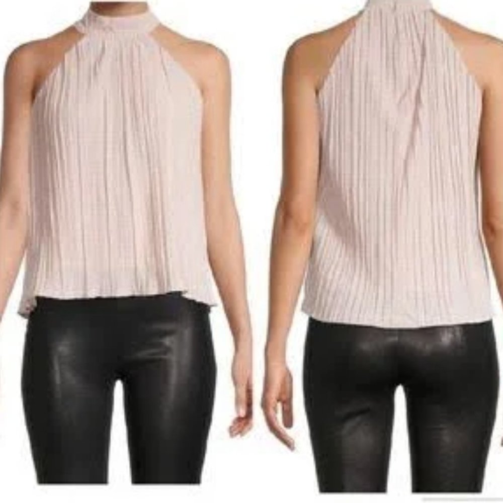 Walter Baker Gold Halter Pleated Top - Size Small